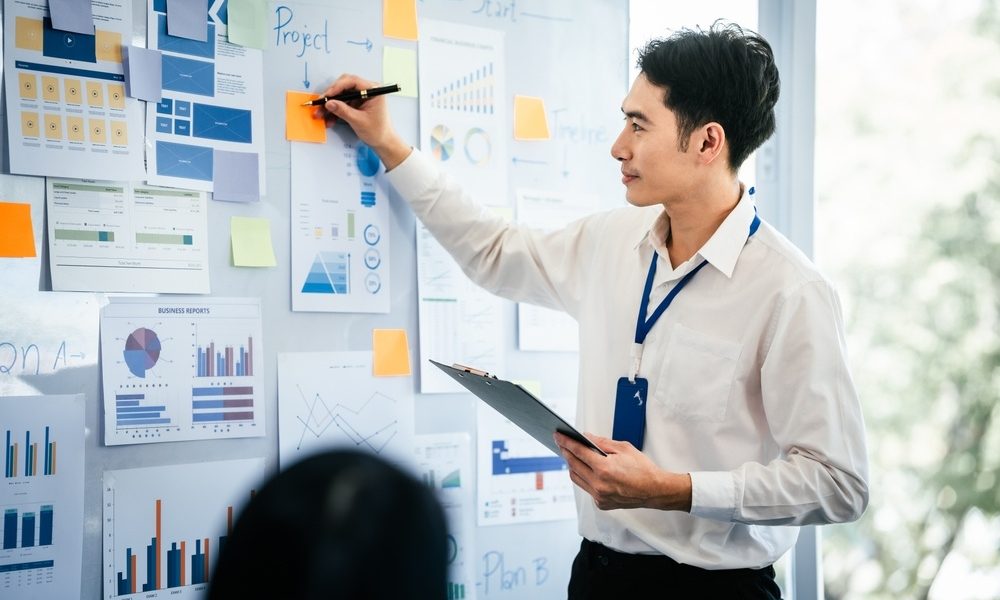 หัวหน้าทีมกำลังวางแผนการฝึกอมรมพนักงานในองค์กร
