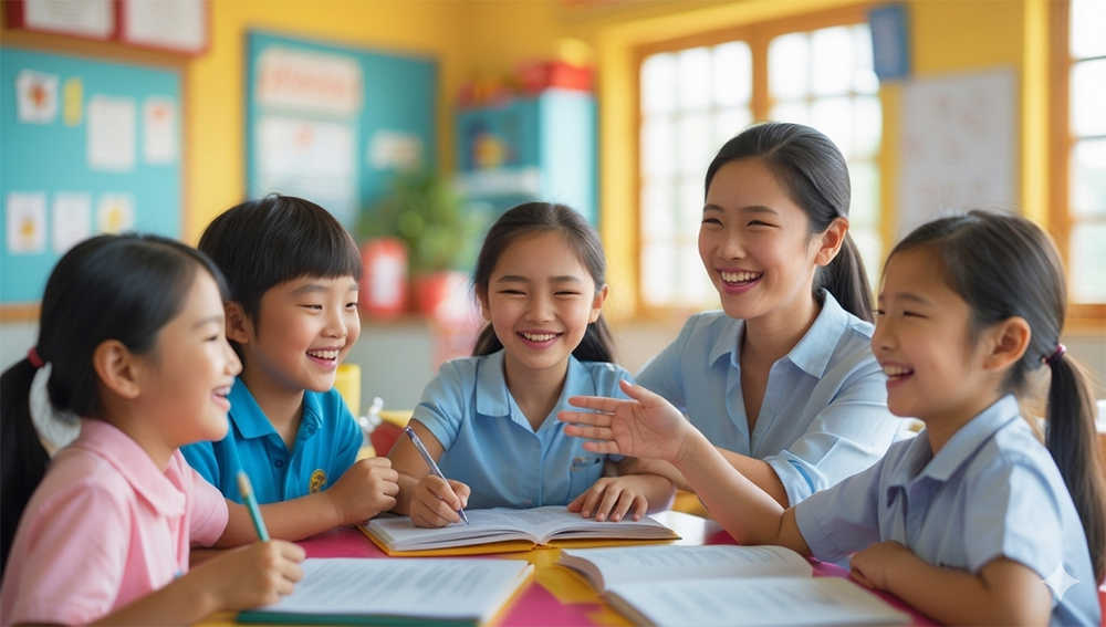 LEARN_ENGLISH_WITH_HAPPINESS_FOR_WEB ทำอย่างไรให้เด็กกล้าพูดภาษาอังกฤษ? เทคนิคการเรียนภาษาอังกฤษสำหรับเด็กวัย 9 – 11 ปี