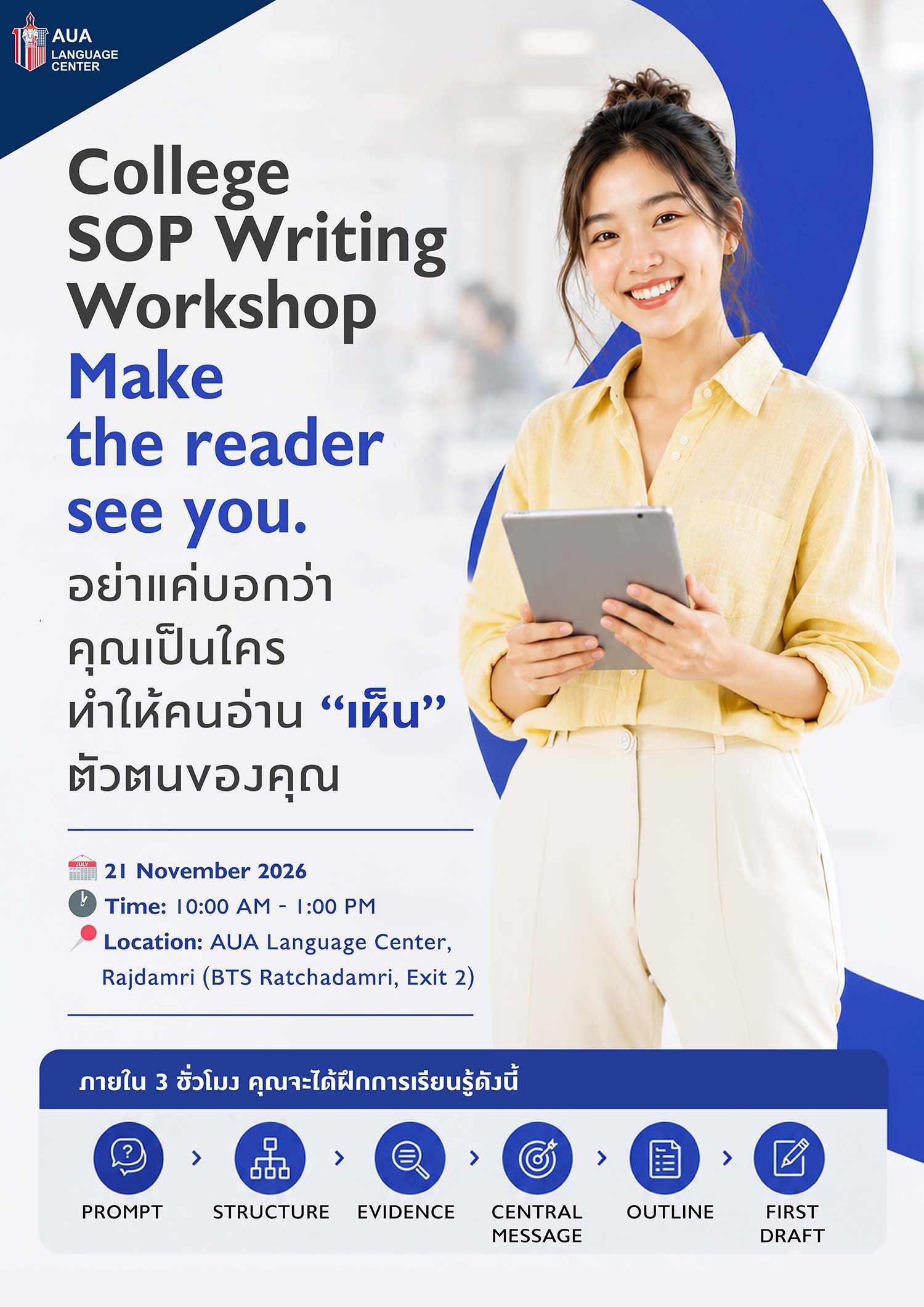 PR-เขียน SOP & College Essay-1 SEP 2026 COLLEGE SOP WRITING WORKSHOP
